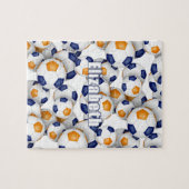 ブルーオレンジチームカラーズガールズサッカー ジグソーパズル (横)