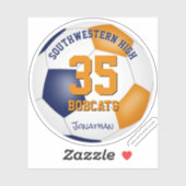 ブルーオレンジチームカラーズボーイズサッカー シール (シート)