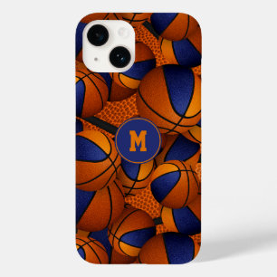 ブルーオレンジチームカラーバスケットボールスポーツパターン Case-Mate iPhone 14ケース