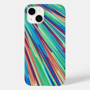 ブルーオレンジティール(緑がかった色)抽象芸術幾何学羽根 Case-Mate iPhone 14ケース