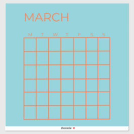 ブルーオレンジトスカマーツアンデートカレンダープランナー シール