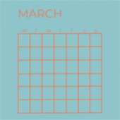 ブルーオレンジトスカマーツアンデートカレンダープランナー シール (正面)