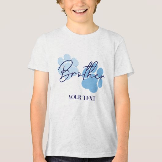 ブルーオレンジドッグポープリントバースデーパーティーブラザー トライブレンドＴシャツ (正面)