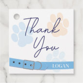 ブルーオレンジドッグポープリント誕生日ありがとう フェイバータグ (正面)