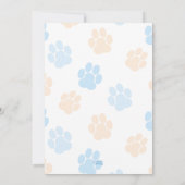 ブルーオレンジドッグポープリント誕生日パーティー任意の年齢 招待状 (裏面)