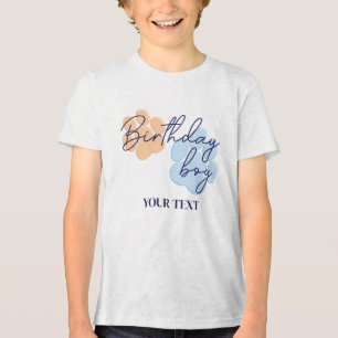 ブルーオレンジドッグポープリント誕生日ボーイパーティー トライブレンドTシャツ