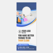 ブルーオレンジハウスクリーニング清掃の清掃メイドサービス ドアノブサイン (正面)