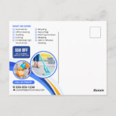 ブルーオレンジハウスクリーニング清掃の清掃メイドサービス ポストカード (裏面)