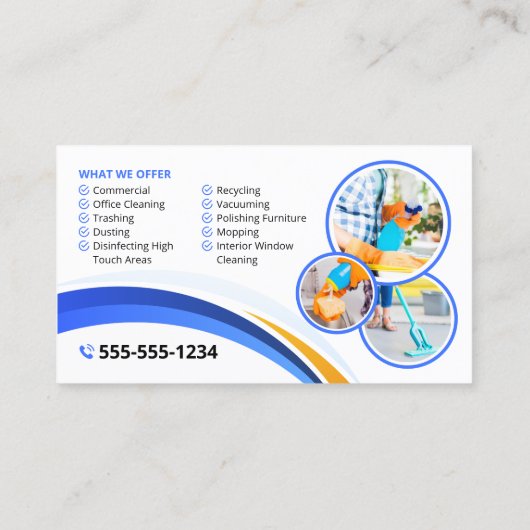 ブルーオレンジハウスクリーニング清掃の清掃メイドサービス 名刺 (裏面)