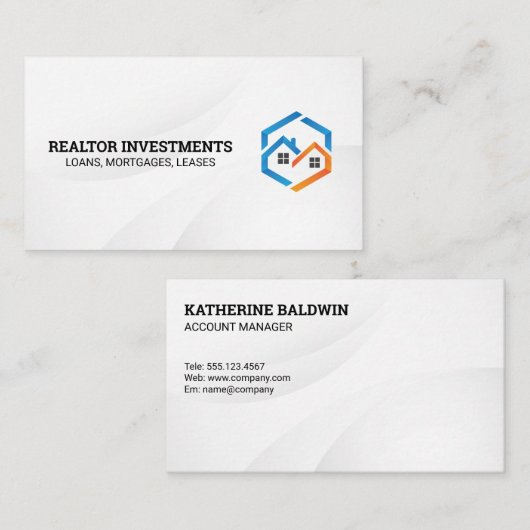 ブルーオレンジハウスロゴ |白お洒落色 名刺 (正面/裏面)