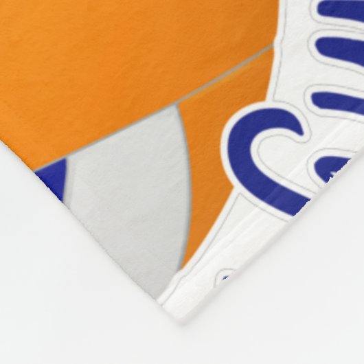 ブルーオレンジバレーボールのコート幸せ場所 フリースブランケット (角)
