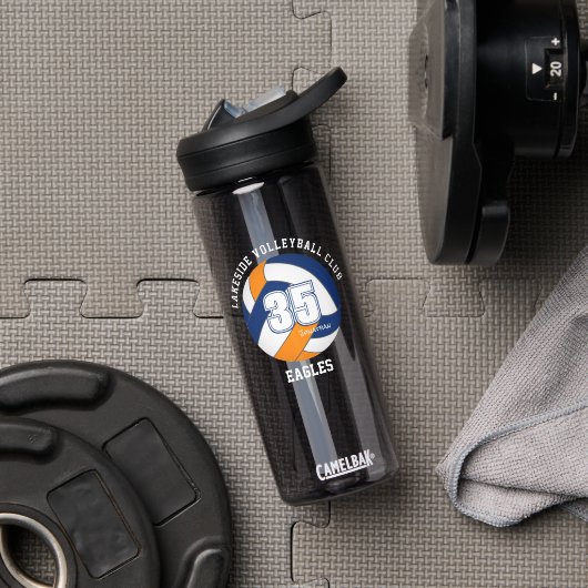 ブルーオレンジバレーボールチームカラーアスリート名 ウォーターボトル (ジム)