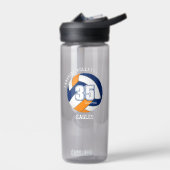 ブルーオレンジバレーボールチームカラーアスリート名 ウォーターボトル (左面)