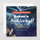 ブルーオレンジパーティールームバチェラーナイト招待状 招待状 (正面/裏面)