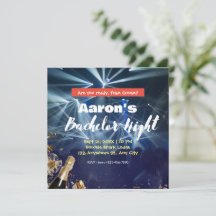 ブルーオレンジパーティールームバチェラーナイト招待状