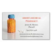 ブルーオレンジピルボトル薬局薬局 マグネット名刺 (正面)