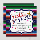 ブルーオレンジピンクサラペシンコデマヨ招待状 招待状 (正面/裏面)