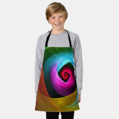 ブルーオレンジピンクモダン抽象芸術アートパターン#24 エプロン (着用した状態)