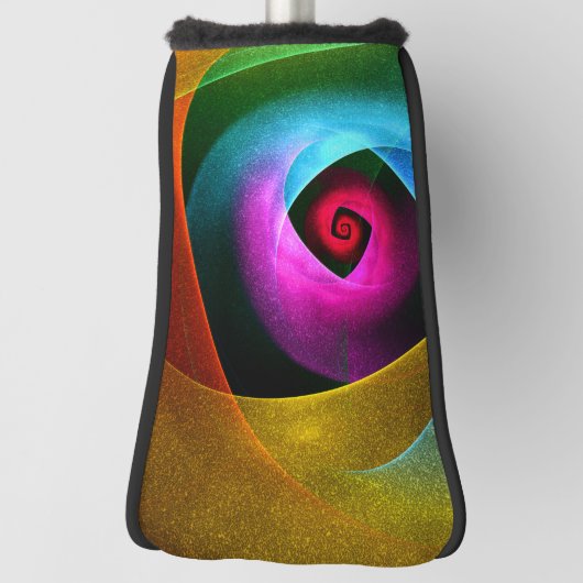 ブルーオレンジピンクモダン抽象芸術アートパターン#24 ゴルフヘッドカバー (回転90)