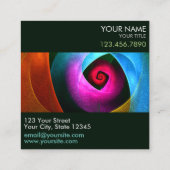 ブルーオレンジピンクモダン抽象芸術アートパターン#24 スクエア名刺 (裏面)