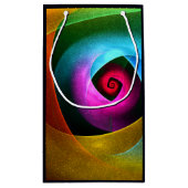 ブルーオレンジピンクモダン抽象芸術アートパターン#24 スモールペーパーバッグ (裏面)