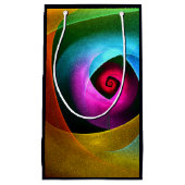 ブルーオレンジピンクモダン抽象芸術アートパターン#24 スモールペーパーバッグ (正面)