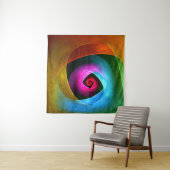 ブルーオレンジピンクモダン抽象芸術アートパターン#24 タペストリー (インサイチュ(横))