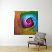 ブルーオレンジピンクモダン抽象芸術アートパターン#24 タペストリー (インサイチュ)