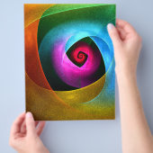 ブルーオレンジピンクモダン抽象芸術アートパターン#24 チラシ (手)