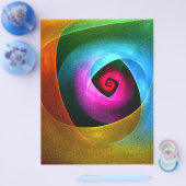 ブルーオレンジピンクモダン抽象芸術アートパターン#24 チラシ (シングル)