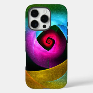 ブルーオレンジピンクモダン抽象芸術アートパターン#24 iPhone 16 PROケース