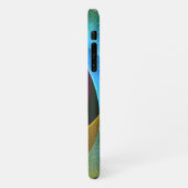 ブルーオレンジピンクモダン抽象芸術アートパターン#24 iPhoneケース (左側)