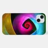 ブルーオレンジピンクモダン抽象芸術アートパターン#24 iPhoneケース (裏面横)