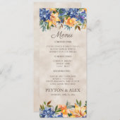 ブルーオレンジフローラ秋結婚秋 メニュー (正面/裏面)