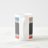 ブルーオレンジブラックダイヤモンド3dモノグラムイニシャル ボーンチャイナマグカップ (裏面)