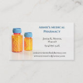 ブルーオレンジボトル薬局薬ピル 名刺 (正面)