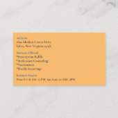 ブルーオレンジボトル薬局薬局ピル 名刺 (裏面)