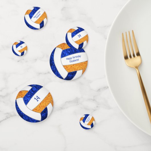 ブルーオレンジボーガーリーレーボールバースデーパーティー コンフェッティ (グループ)