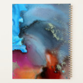 ブルーオレンジレッド抽象芸術波モノグラム プランナー手帳 (裏面)