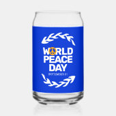 ブルーオレンジ世界平和の日の平和サイン ガラス缶 (正面)