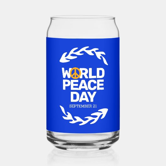 ブルーオレンジ世界平和の日の平和サイン ガラス缶 (裏面)
