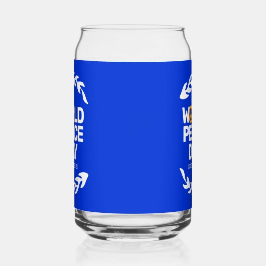 ブルーオレンジ世界平和の日の平和サイン ガラス缶 (右)