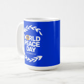 ブルーオレンジ世界平和の日の平和サイン コーヒーマグカップ (正面左)