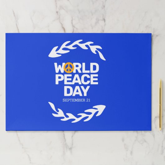 ブルーオレンジ世界平和の日の平和サイン ペーパーパッド (インサイチュ)