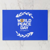 ブルーオレンジ世界平和の日の平和サイン ペーパーパッド (正面)