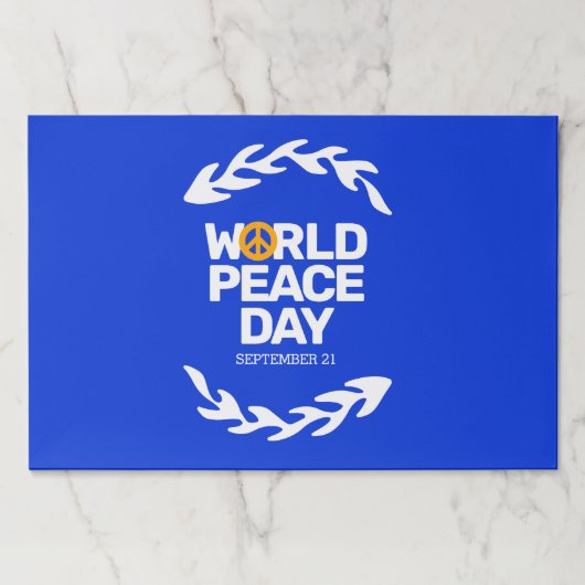 ブルーオレンジ世界平和の日の平和サイン ペーパーパッド (正面)