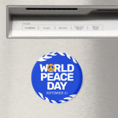 ブルーオレンジ世界平和の日の平和サイン マグネット (インサイチュ (食洗機))