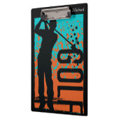 ブルーオレンジ抽象芸術アートゴルフ クリップボード (左)