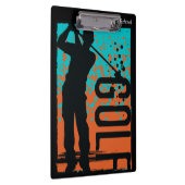 ブルーオレンジ抽象芸術アートゴルフ クリップボード (右)