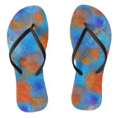 ブルーオレンジ抽象芸術アートサマービーチサンダル ビーチサンダル (ソール)